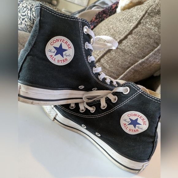 Converse All Star Chuck Taylor Black White Classic High Top Sneakers Women's 6 - Picture 8 of 10